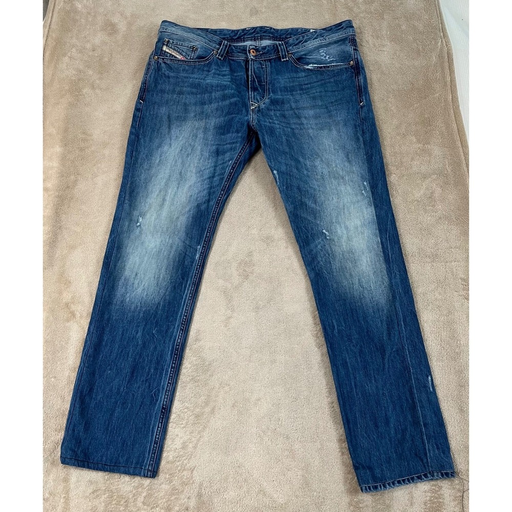 Diesel Viker 0811I Regular Straight Leg Jeans Men's 36(37)x32 Blue Cotton GOOD